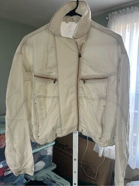 We The Free Cream Lightweight Zip-Up Utility Jacket